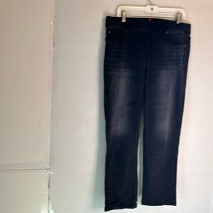 Spanx Black Straight Leg Pull-on Denim Jean #20355R. Size XL